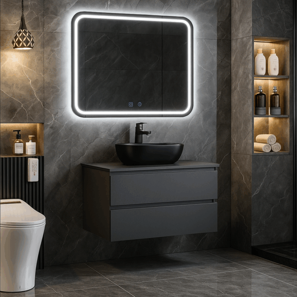 Massief Houten Badkamermeubel 80 cm | Luxe Wastafelmeubel