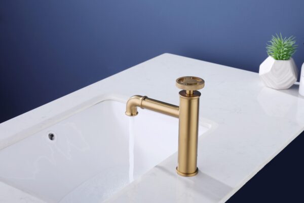 Wastafelkraan opbouw Geborsteld goud laag