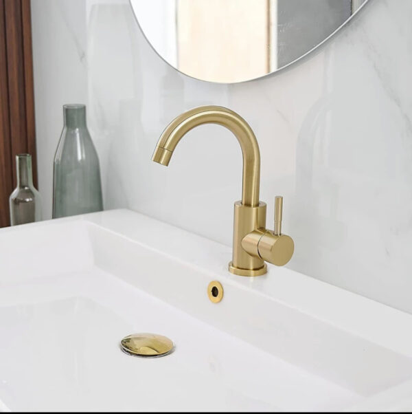 Wastafelkraan Luxe geborsteld goud