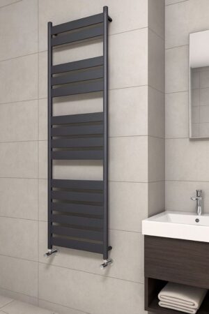 BORA BORA Zwarte Designradiator 500x1600 | Hoge Warmteafgifte