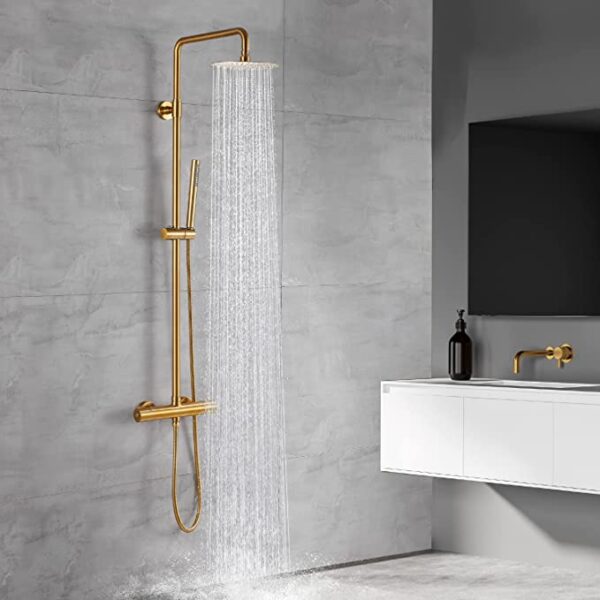 Opbouw Douche kraan Silence geborsteld goud